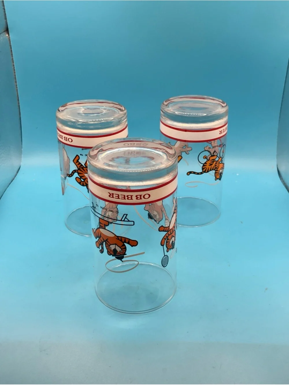1983 Korean OB Beer Seoul Olympic Mascot Glasses 3